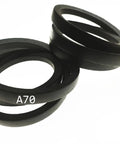 V Belt Pair For A70 Or 4L720, Half-Inch By 72-Inch Rubber Drive Belts, 2 Pack Beefed-Up Belt Set For Lawn Mowers, Garden Tractors, Snow Blowers, And Small Engine Equipment, black rubber V-belts stacked