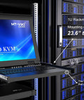 Slick 16 Port Rack Mount Kvm Switch With Usb Vga Hdmi Support Over Cat6 Rj45 Cables For Long Distance Server Management No Sweat Setup And Dead Simple Operation For Any Tech Crew, showing 1U rackmount console and USB ports.