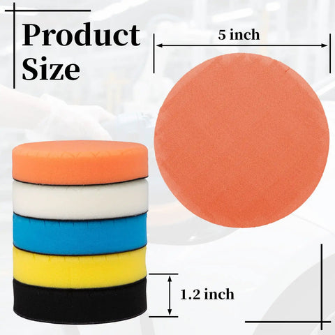 Next Level Five Inch Buffing And Polishing Cutting Pads Premium Open Cell Foam Sponge Pads For Paint Correction size 5 inch and 1.2 inch thick