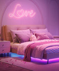 Govee RGBIC LED strip lights, 16.4 ft, color-changing ambient lighting under bed in bedroom.