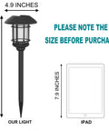 Six Pack Solar Powered Pathway Lights Waterproof Warm White Outdoor Lighting For Lawn Patio Yard Walkway Deck And Driveway Auto On At Dusk Off At Dawn No Wiring size comparison with tablet