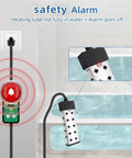 Immersion Water Heater 1800W 120V with digital thermostat in bathtub, showing dry burn protection alarm system.