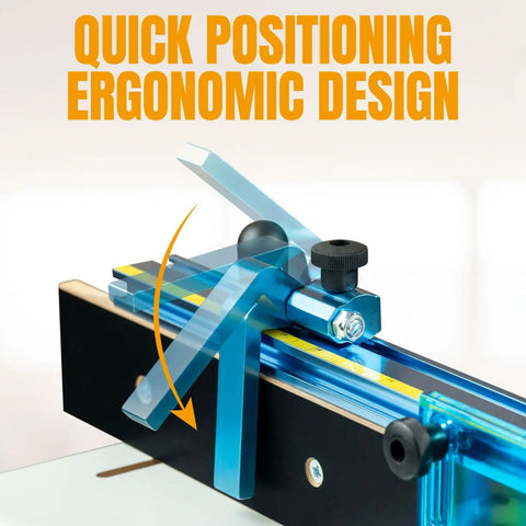 Quick positioning feature of Pro Grade Deluxe Router Table Fence Kit For Woodworking With Three And Three Eighths Inches Tall And Twenty Four Inches Long
