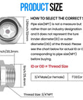Three Quarter Inch NPT Air Compressor Oil Sight Glass With Durable Aluminum Alloy Body And Pro Grade Male Thread Liquid Level Gauge For Air Compressor Gearbox Tank 2 Pack For Pros, size chart and measurement diagram shown