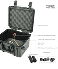 Rugged Waterproof Battery Box For 12V 35AH Or 20AH Cells With Hella Durable Marine Grade IP68 Housing And Plug And Play Two Pin Polarized Connectors To Rig Your Next E Bike Build In Absolute Zero Sweat with lid open showing foam and connectors.