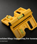 Accurate Level with Steel-Gripping, Yellow tool featuring precision hinge and spirit levels for gripping metal surfaces.
