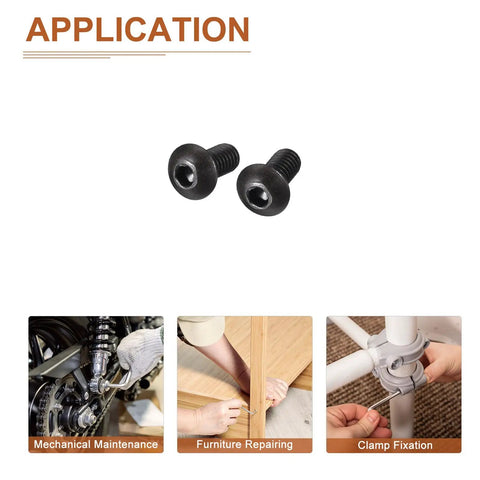 Solid As A Rock M2.5 Carbon Steel Button Head Socket Cap Screws 100 Pack shown in use for mechanical maintenance and furniture repair.