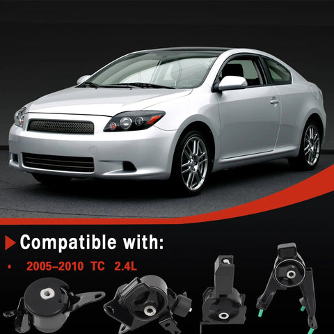 Scion TC Engine And Transmission Mount Kit 2005 2006 2007 2008 2009 2010 2.4L Auto Set Of Four High Strength Steel And Rubber Mounts