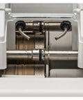 Close-up of the cutting module in the Built Tough 2d Patternless Auto Lens Edger Machine for precise lens shaping.