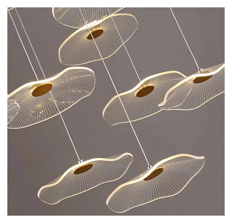 Modern Stair Chandelier Pendant Lights Indoor Lighting Ceiling Lamp Hanging Light Led Chandeliers for Living Room Indoor Lightin featuring acrylic design with six light fixtures.