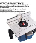 Premium Aluminum Alloy Router Insert Plate For Milling Machine Worktable Anodized Surface with accurate hole positioning.