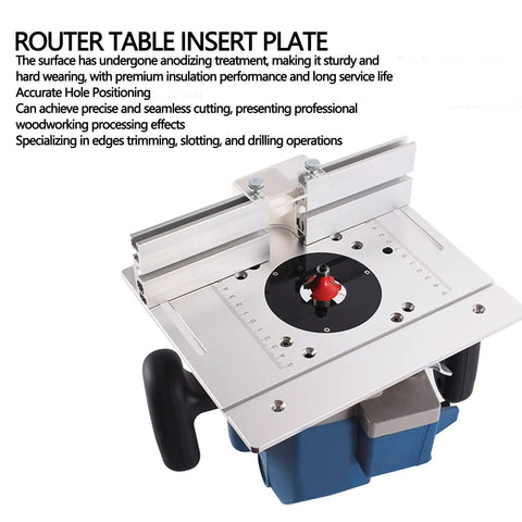 Premium Aluminum Alloy Router Insert Plate For Milling Machine Worktable Anodized Surface with accurate hole positioning.
