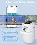 Wireless Outdoor Security Camera With 360 Degree PTZ Battery Powered And No Wires Color Night Vision PIR Motion Detection shown with phone app and SD card.