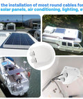 Waterproof Solar Cable Entry Gland Double Pass Through For All Cable Types 2mm2 To 6mm2 White Ideal For RV Campervan Boat Yacht Solar Projects With Upgraded M16 Nut For Tight Seal in use on RV and boat solar installations.
