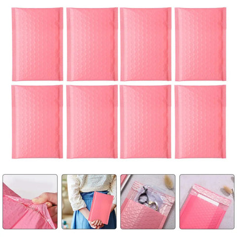 Pink Bubble Mailer Envelopes 11x15 Plus 4 Inch Padding Self Sealing Shipping Bags, thick shockproof pouches, 100 pack