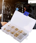 Brass Standoff Spacer Kit For PC Build Rig 260 Pcs M2 Threaded Spacers With Nut Assortment And Stainless Hardware Male And Female Column Screws For Secure Motherboard Mounting In Computer Case, open case and organizer box