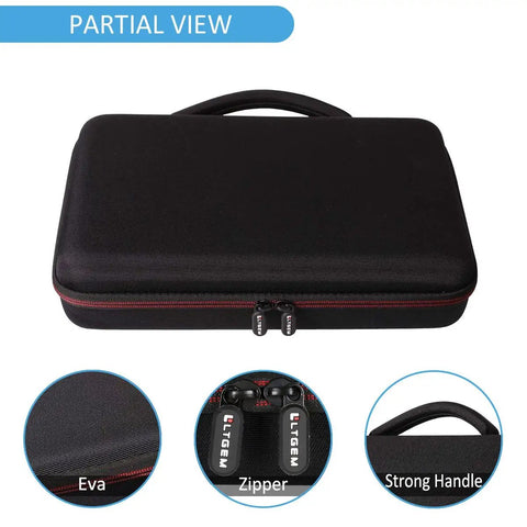 Durable EVA Hard Case For Akai MPK Mini MK3 And MPK Mini Play MK3 with zipper and handle, partial view with material detail.
