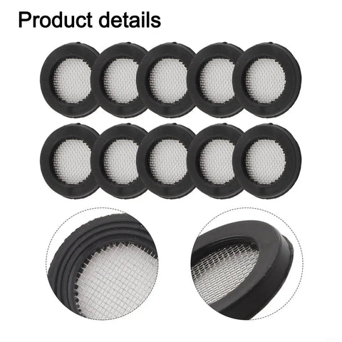Heavy Duty 3/4 Inch Hose Washer Kit With Metal Mesh Screen Filter To Stop Debris For Garden Shower Heads Washing Machines And All Plumbing Connections Super Sealing Rubber Gaskets Black Assorted Repair Set, 10 black mesh washers