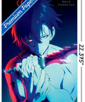 Solo Leveling Sung Teaser Wall Poster Featuring Straight Fire Glossy Anime Art And Easy Peel Mounting Tabs For Zero Hole Wall Display, 22 By 15 Inch Premium Vibe Check Bundle, featuring character with knife on premium paper.