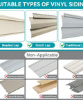 Suitable vinyl siding types for No Hole Needed Vinyl Siding Clips Hanger For Solar Powered Lights Seam Mounting On Vinyl Siding