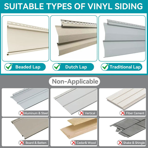 Suitable vinyl siding types for No Hole Needed Vinyl Siding Clips Hanger For Solar Powered Lights Seam Mounting On Vinyl Siding
