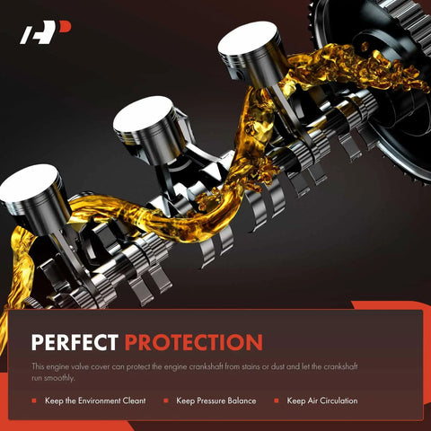 Engine Valve Cover With Gasket And Bolts For VW 2.5L L5 Engines showing oil flowing, concept of protection and performance in VW models