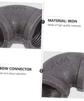 Close-up of 3/4 inch heavy duty cast iron elbow connector from Six Piece Industrial Elbow Cast Iron Pipe Connector Set For Plumbing And HVAC.