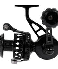 X2 Bailless Spinning Reel Be Beast Built From Full Machined 6061 One Piece Body And Stem Sealed Design Titanium Main Shaft Stainless Steel Gear Ready For Saltwater And Freshwater Fishing Black Finish, side view