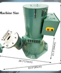 10KW Hydroelectric Water Turbine Generator With Pelton Turbine And Auto Voltage Regulation For Home Farm Off Grid Use 220V Reliable Renewable Power System front view with dimensions