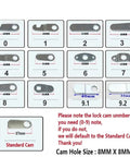 Keyless Cam Lock For Cabinets Boxes Cupboards Lockers Boats Cars Bathrooms And Windows DIY Hardware With 22mm Diameter Lock Cylinder Easy Install Durable Steel Finish All In One Security For Home And Shop MMS469 H 1 Piece showing various cam sizes