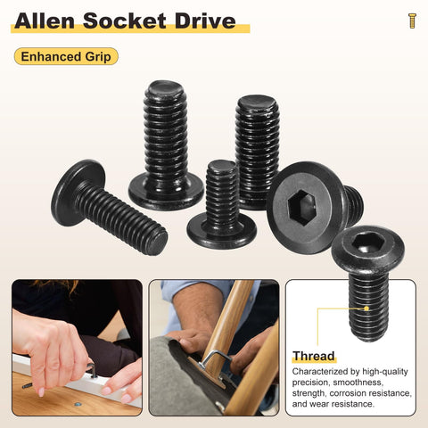 Barrel Nuts And Flat Head Screws With Wrench M8 1 25 By 55 20 Pcs Galvanized Furniture Hardware Set for assembly shown