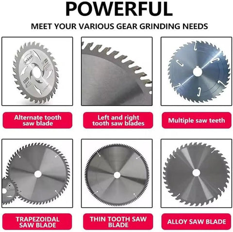 Heavy Duty Circular Saw Blade Sharpener And Scraper Grinder With A Killer 370 Watt Motor To Straight Up Resharpen various saw blades.