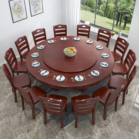 Dope Rustic Wood Lazy Susan Turntable For Tabletop Serving Tray 40 Inch Round Rotating Centerpiece In Beige And Five Other Colors