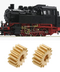 Two Pack 1 To 87 HO Scale Worm Gear Set With 15 Teeth 0.2 Module And 1mm Worm for Model Railroad Engine and RC Builds