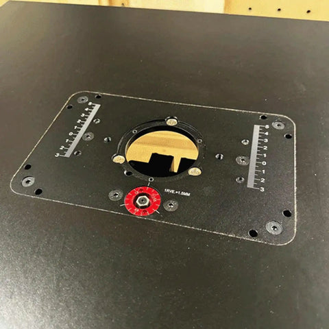 Heavy Duty Router Table Lift With Sleek Aluminum Alloy Build showing precise adjustment dial and mounting plate.