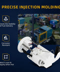 Toyota Camry Fuel Pump Replacement For 2007 2008 2009 2010 2011 2.4L 2.5L High Performance Fuel Delivery For Better Pressure Atomization Power And Efficiency With Plug And Play Install shown with precise injection molding text overlay