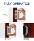 Two Pack Front Door Reinforcement Lock Kit With Upgraded Latch That Withstands 800 Pounds Of Force Prevents Unauthorized Entry Easy To Install Ideal For Solo Living And Solid Home Protection, showing easy operation steps for installation