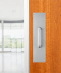 Commercial 16 Inch Stainless Steel Pull Door Plate With Rust And Corrosion Resistance installed on wooden door