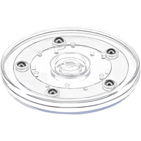 Small 4 Inch Acrylic Lazy Susan Rotation Organizer with ball bearing for kitchen countertop cabinets spice rack makeup cake storage