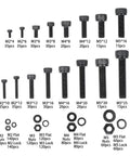 Heavy Duty Metric Bolts And Nuts Set With Flat And Lock Washers M2 To M5, 12.9 Grade Alloy Steel, Built To Last, Precise Threads Under 0.01mm Tolerance For Quick, No Fuss Assembly., M2-M5 bolts, nuts, flat and lock washers set