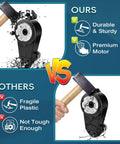 Comparison image of durable 24V High Speed Gearbox Upgrade Kit with 35000 RPM against fragile alternatives