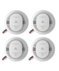 Hardwired Smoke And Carbon Monoxide Detector With AA Battery Backup, Interconnectable, LED Warning Lights, Dual Detection For Smoke And CO, 4 Pack