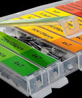 Dope Capacitor Kit For DIYers And Makers 304 Piece Electrolytic Capacitor Assortment With tray showing 20 values labels.