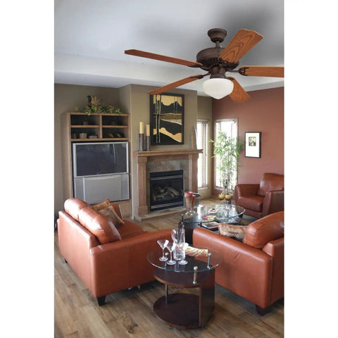 Living room with Led Schoolhouse Ceiling Fan Light Kit For Indoor Outdoor Use Energy Star Rated Three Fitters With White Opal Glass Shade