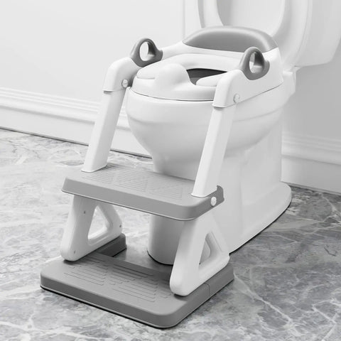 Super Secure Toddler Potty Ladder And Training Seat With Memory Foam Cushion Non Slip Base Fits All Standard Toilets No Sweat Setup Routine Kid Approved Gear For Boys And Girls