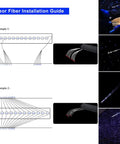Installation guide for the Shooting Star Fiber Optic Headliner Kit With 430 Mixed Diameter Strands, showcasing fiber setup.
