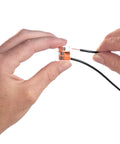 Lever Nuts Splicing Connector Kit, 10-Channel With Operating Levers, For Solid And Stranded Conductors 24-12 AWG, Transparent Housing, No-Fuss Quick Connect, Reusable, Box Of 15 Pieces in hand connecting wires