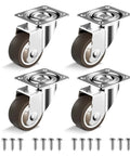 1.5 Inch Heavy Duty Furniture Caster Wheels Set of 4 Rubber No Squeak Swivel Castors With Ball Bearing and 16 screws