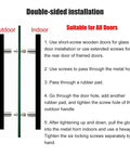 Diagram showing double-sided installation instructions for Push Pull Barn Door Handle Set With H Shape Stainless Steel Build Glass And Wood Pulls For Interior And Exterior Doors No Sweat Easy Install Modern Home Decor Upgrade Rustproof And Durable.