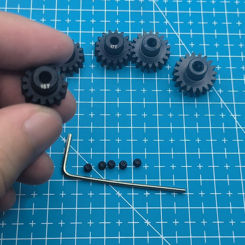 Dope Pinion Gear Set 32P 3.175mm Shaft 15T 16T 17T 18T 19T For Traxxas Slash 2WD Hoss Rustler 4x4 VXL Slash 4x4 Bandit Nitro Stampede RC Cars Upgrades Includes Hex Key